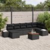 3347989 1 Set de canapele pentru grădină cu pernă 8 pcs Negru Rattan poli 3347989 1