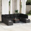 3348003 1 Set de canapele pentru grădină 10 pcs Negru Rattan poli 3348003 1