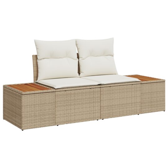 3348027 4 Set de canapele pentru grădină cu pernă 6 pcs Bej Rattan poli 3348027 4
