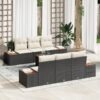 3348028 1 Set de canapele pentru grădină cu pernă 7 pcs Negru Rattan poli 3348028 1