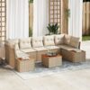3348047 1 Set de canapele pentru grădină cu pernă 8 pcs Bej Rattan poli 3348047 1