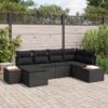3348119 1 Set de canapele pentru grădină cu pernă 6 pcs Negru Rattan poli 3348119 1
