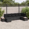 3348129 1 Set de canapele pentru grădină cu pernă 7 pcs Negru Rattan poli 3348129 1