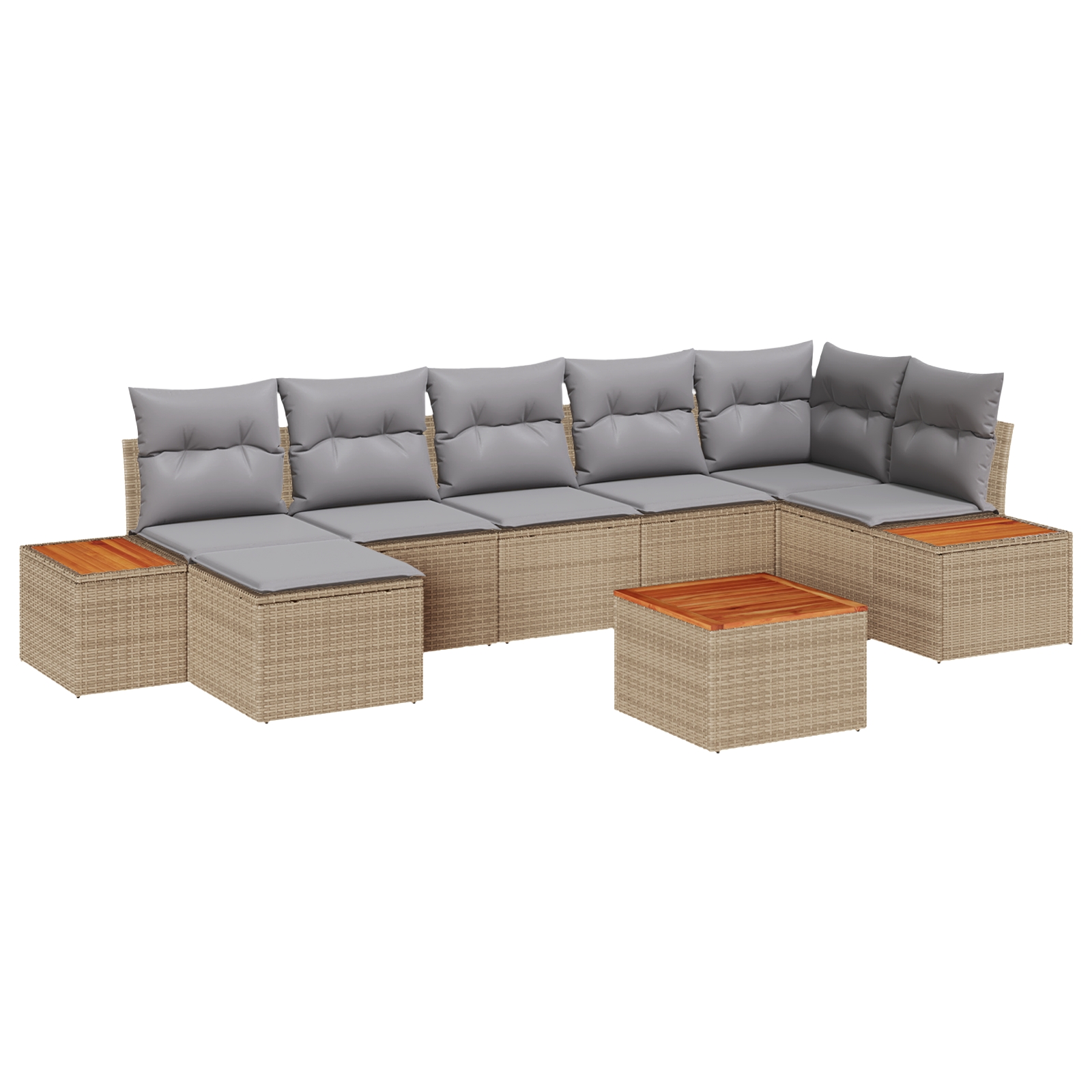 3348136 2 Set de canapele pentru grădină cu pernă 8 pcs Bej Rattan poli Set de canapele pentru grădină cu pernă 8 pcs Bej Rattan poli - imagine 2