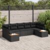 3348159 1 Set de canapele pentru grădină cu pernă 7 pcs Negru Rattan poli 3348159 1