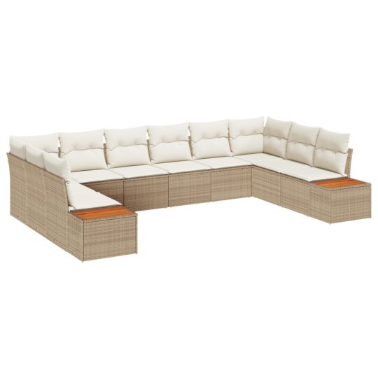 3348177 2 Set de canapele pentru grădină cu pernă 10 pcs Bej Rattan poli 3348177 2
