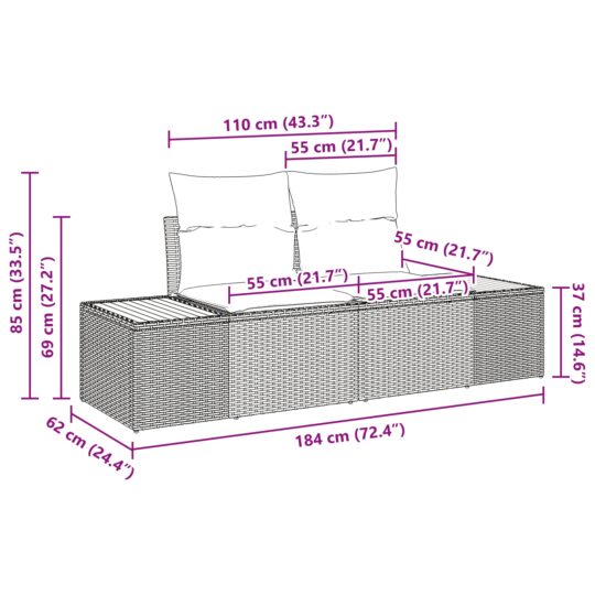 3348182 10 Set de canapele pentru grădină cu pernă 11 pcs Bej Rattan poli 3348182 10