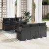 3348209 1 Set de canapele pentru grădină cu pernă 7 pcs Negru Rattan poli 3348209 1