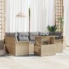 3348216 1 Set de canapele pentru grădină cu pernă 7 pcs Bej Rattan poli 3348216 1