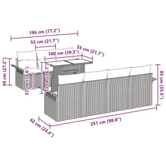 3348228 10 Set de canapele pentru grădină 8 pcs Gri deschis Rattan poli 3348228 10