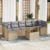 3348236 1 Set de canapele pentru grădină cu pernă 8 pcs Bej Rattan poli 3348236 1