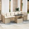 3348237 1 Set de canapele pentru grădină cu pernă 8 pcs Bej Rattan poli 3348237 1