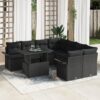 3348259 1 Set de canapele pentru grădină cu pernă 9 pcs Negru Rattan poli 3348259 1