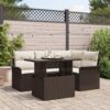 3348274 1 Set de canapele pentru grădină cu pernă 5 pcs Maro Rattan poli 3348274 1