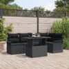 3348289 1 Set de canapele pentru grădină cu pernă 6 pcs Negru Rattan poli 3348289 1