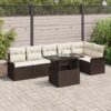 3348294 1 Set de canapele pentru grădină cu pernă 7 pcs Maro Rattan poli 3348294 1