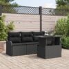 3348369 1 Set de canapele pentru grădină cu pernă 5 pcs Negru Rattan poli 3348369 1