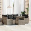 3348395 1 Set de canapele pentru grădină cu pernă 7 pcs Gri Rattan poli 3348395 1