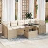 3348417 1 Set de canapele pentru grădină cu pernă 8 pcs Bej Rattan poli 3348417 1