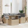 3348456 1 Set de canapele pentru grădină cu pernă 5 pcs Bej Rattan poli 3348456 1
