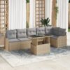 3348476 1 Set de canapele pentru grădină cu pernă 7 pcs Bej Rattan poli 3348476 1