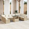 3348537 1 Set de canapele pentru grădină cu pernă 11 pcs Bej Rattan poli 3348537 1