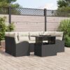 3348573 1 Set de canapele pentru grădină cu pernă 7 pcs Negru Rattan poli 3348573 1