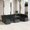 3348719 1 Set de canapele pentru grădină 11 pcs Negru 100 x 55 x 73 cm 3348719 1