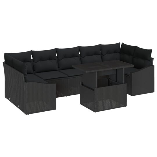 3348959 2 Set de canapele pentru grădină 8 pcs Negru 100 x 55 x 73 cm 3348959 2