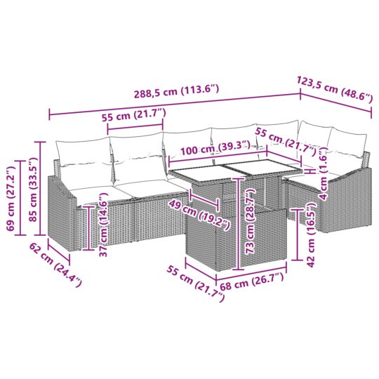 3349016 11 Set de canapele pentru grădină 7 pcs bej și gri deschis 3349016 11
