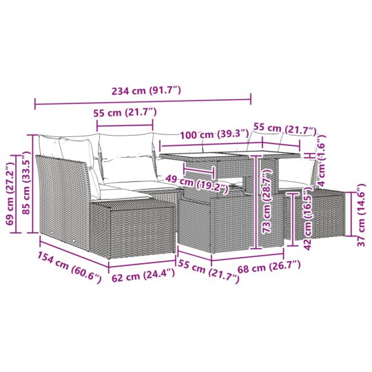 3349118 11 Set de canapele pentru grădină cu pernă 7 pcs Gri deschis 3349118 11