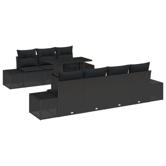 3349129 2 Set de canapele pentru grădină 8 pcs Negru 100 x 55 x 73 cm 3349129 2