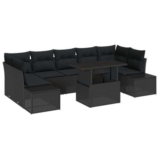 3349139 2 Set de canapele pentru grădină 8 pcs Negru 100 x 55 x 73 cm 3349139 2