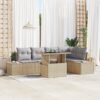 3349186 1 Set de canapele pentru grădină cu pernă 6 pcs Bej Rattan poli 3349186 1