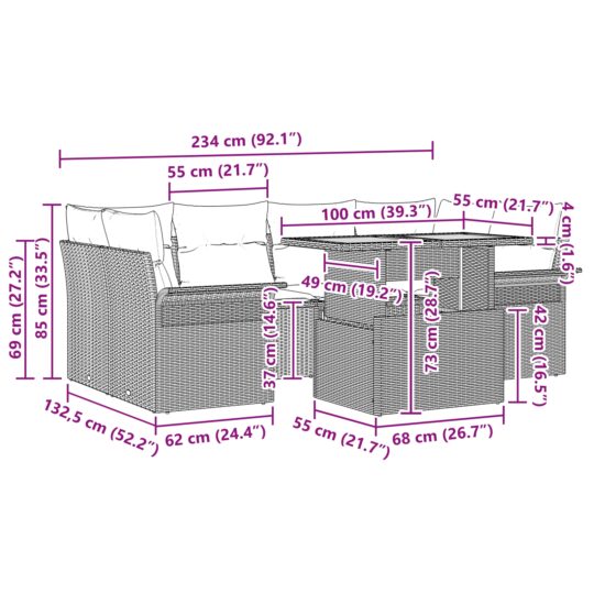 3349286 11 Set de canapele pentru grădină 7 pcs bej și gri deschis 3349286 11
