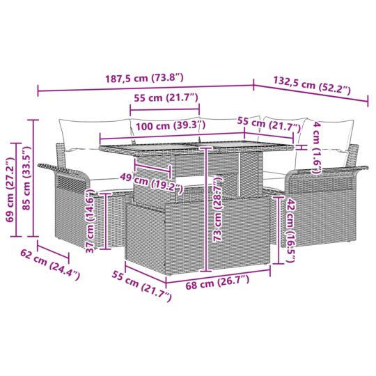 3349326 11 Set de canapele pentru grădină cu pernă 5 pcs negru și crem 3349326 11