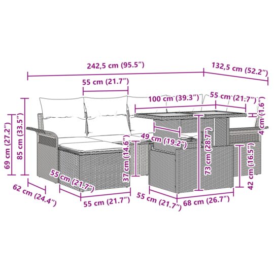 3349356 12 Set de canapele pentru grădină 7 pcs bej și gri deschis 3349356 12