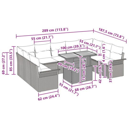 3349377 11 Set de canapele pentru grădină 10 pcs bej și gri deschis 3349377 11