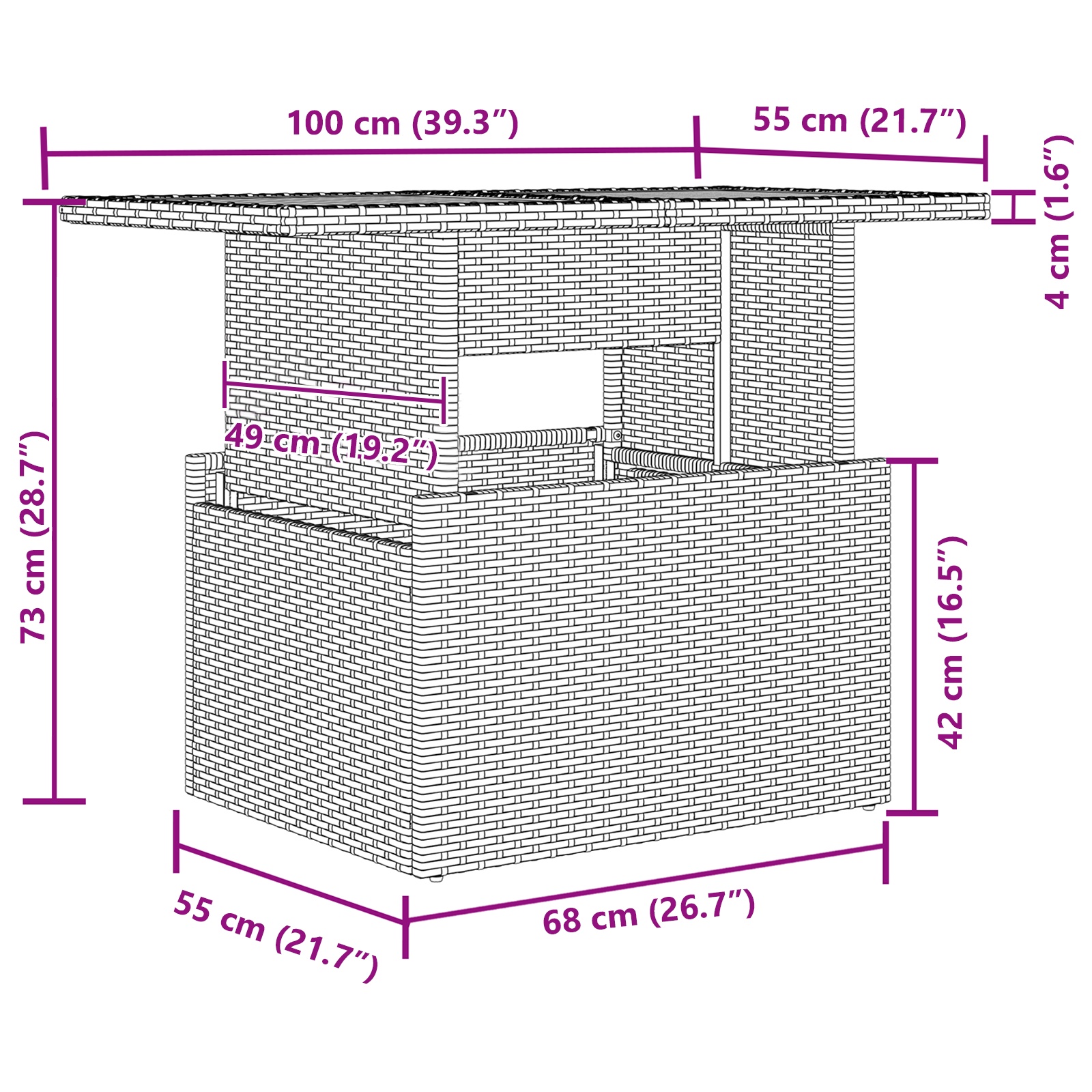 3349404 11 Set de canapele pentru grădină 7 pcs Gri 100 x 55 x 73 cm Set de canapele pentru grădină 7 pcs Gri 100 x 55 x 73 cm - imagine 11