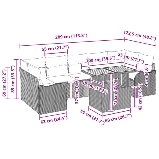 3349427 11 Set de canapele pentru grădină cu pernă 8 pcs bej și crem 3349427 11