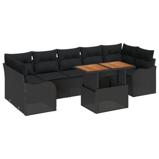 3349428 2 Set de canapele pentru grădină 8 pcs Negru 100 x 55 x 73 cm 3349428 2