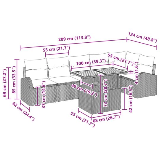 3349595 11 Set de canapele pentru grădină cu pernă 7 pcs bej și crem 3349595 11