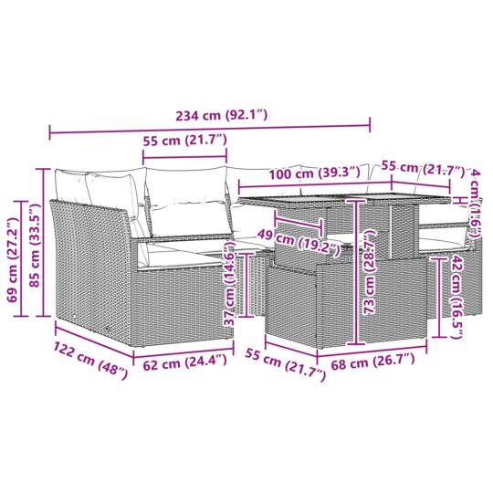 3349662 11 Set de canapele pentru grădină cu pernă 7 pcs negru și crem 3349662 11