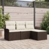 3353977 1 Set de canapele pentru grădină cu pernă 4 pcs Maro Rattan poli 3353977 1