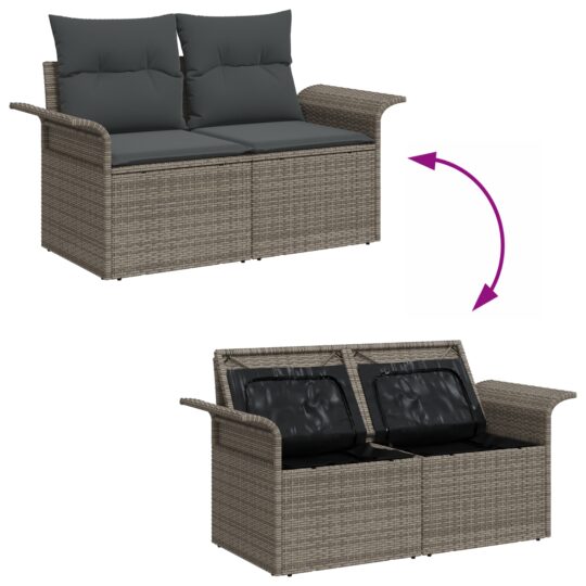 3353988 10 Set de canapele pentru grădină cu pernă 5 pcs Gri Rattan poli 3353988 10