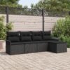 3353992 1 Set de canapele pentru grădină cu pernă 5 pcs Negru Rattan poli 3353992 1