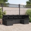 3354102 1 Set de canapele pentru grădină cu pernă 6 pcs Negru Rattan poli 3354102 1