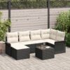 3354106 1 Set de canapele pentru grădină cu pernă 7 pcs Negru Rattan poli 3354106 1
