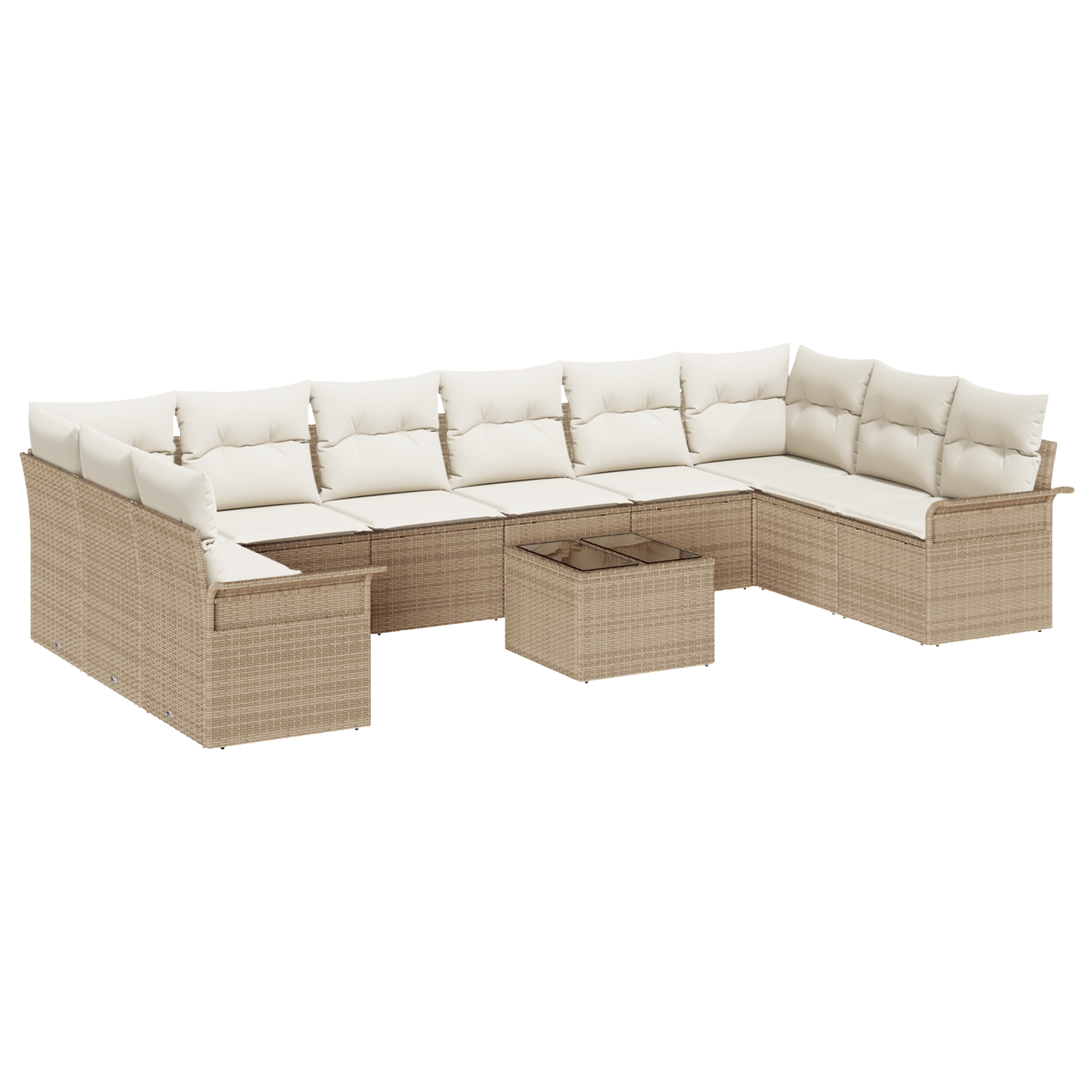 3354220 2 Set de canapele pentru grădină cu pernă 11 pcs Maro Rattan poli Set de canapele pentru grădină cu pernă 11 pcs Maro Rattan poli - imagine 2