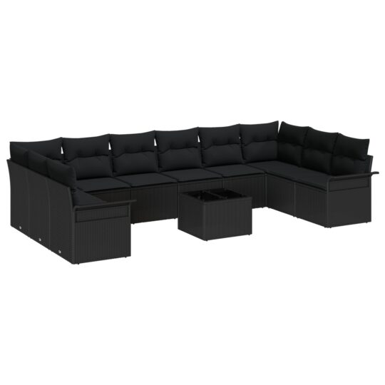3354222 2 Set de canapele pentru grădină cu pernă 11 pcs Bej Rattan poli 3354222 2